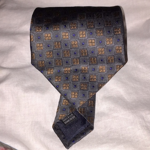 3/$20 Manzoni tie Colorful Colors of Copper Blue Silver - Picture 8 of 8